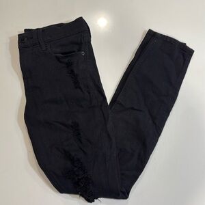 Express Black Distressed Legging Jean - Size 2
